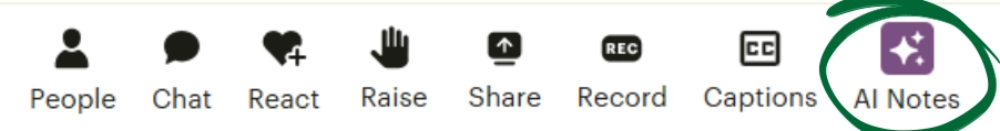 aI notes button screenshot